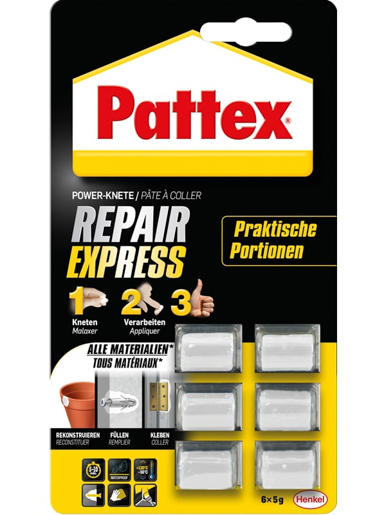 Henkel Pattex Repair Express 6 x 5 gr Powerknete praktische Portionen PRX15